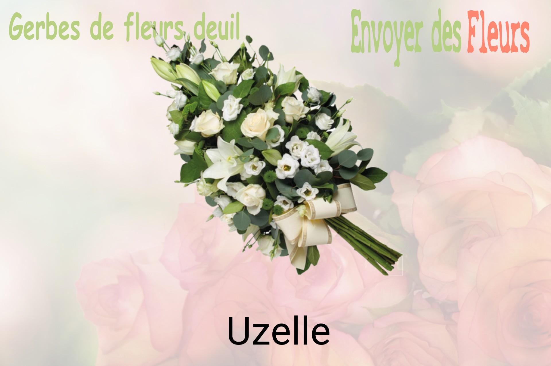 Gerbe de fleurs de deuil livrée à Uzelle